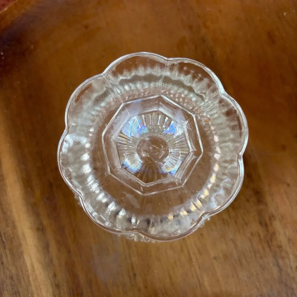 VTG Indiana‎ Glass Company Diamond Point Fairy Light Lamp